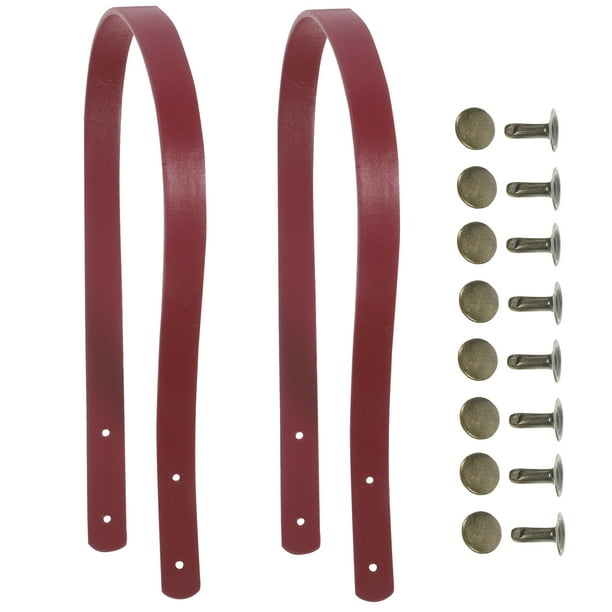 2 PCS 60 cm Manijas de bolso de cuero PU Manijas de bolsas duraderas Correa de bolsas de mano poros para mujeres Diel de bricolaje (Claret)