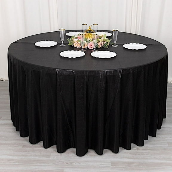 BalsaCircle 120 in Black Sequin Dots Polyester Round Tablecloth Wedding Party Events Reception Decorations Supplies