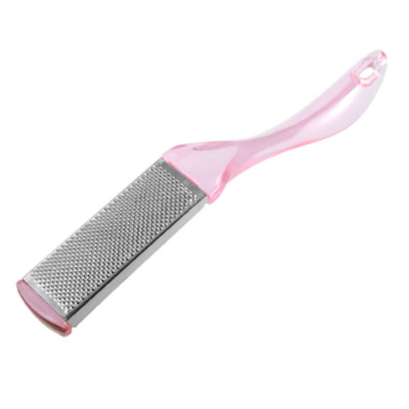 Unique Bargains Plastic Handle Clear Pink Dual Sides Callus Foot File