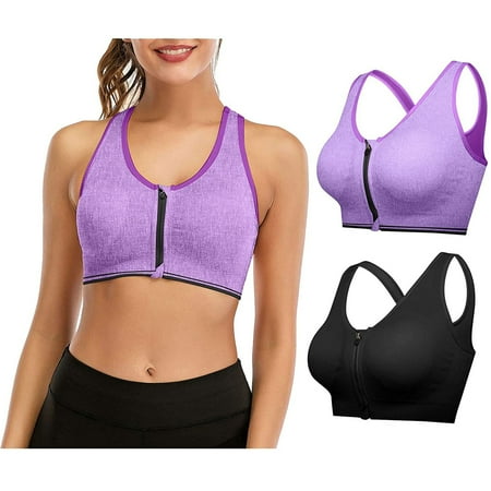 

Sports Bras for Women Women Sports Bra Front Opening Closing Zipper Without Steel Rring Mesh Shoulder