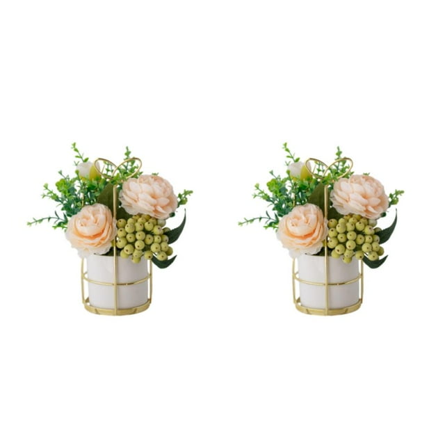 Justharion Simulation Flower Set Effortless Beauty Any Home Decor Style Indoor Or Outdoor Pinellia Champagne 2Set