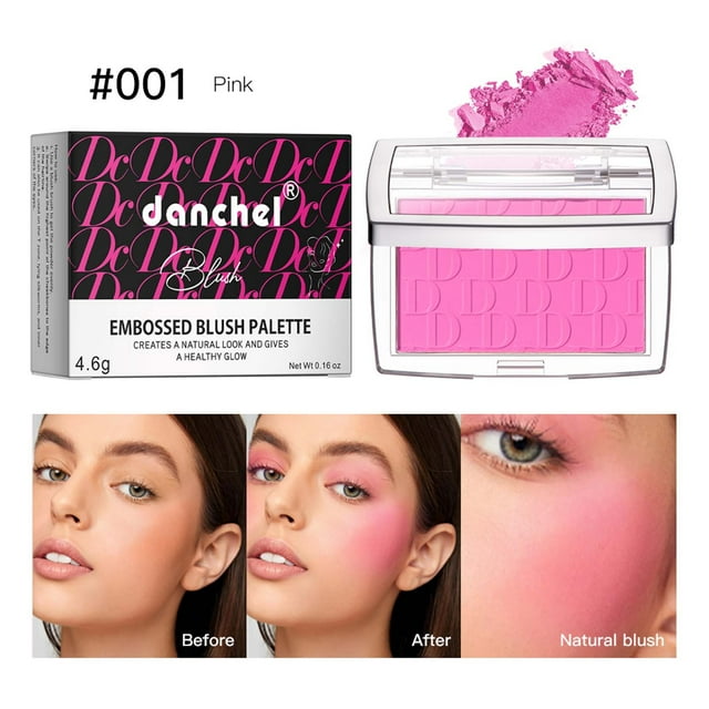 Iumwxz Six Color Relief Powder Blusher Natural Nude Makeup Matte Rouge Powder Blusher Border Facial Powder Blusher 4.6g