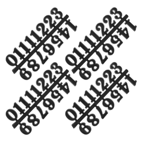 Clispeed Black Plastic Arabic Clock Numbers Kit for Clock Easy to Use and Assemble