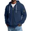 Men's Full Zip Hoodie Long Sleeve Multi Pocket Tactical Sweatshirt Drawstring Loose Fit Casual Outdoor Jacket For Fall Winter 3XL