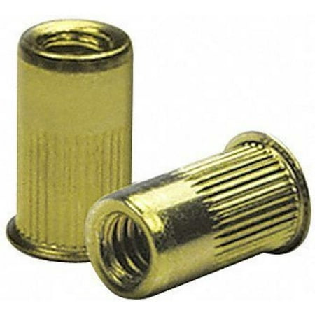 

ZoroSelect Knurled Flanged Rivet Nut 1/4 -20 Dia./Thread Size 0.455 in Head Dia. 0.68 in L Steel 40 PK