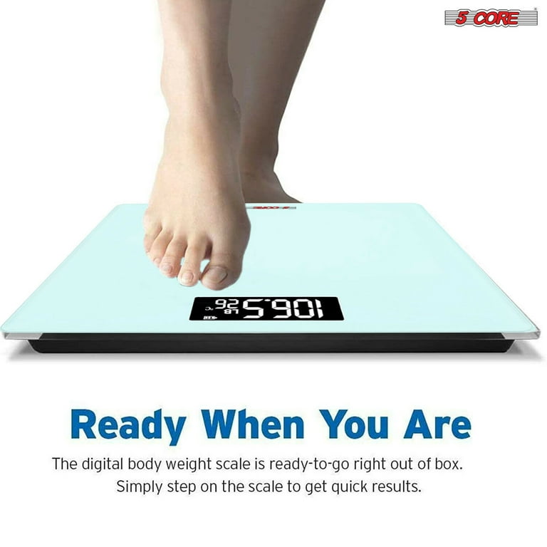 Body Weight Bathroom Scale with Step-On Technology, 396 Lb, Body Tape  Measure Included, Silver