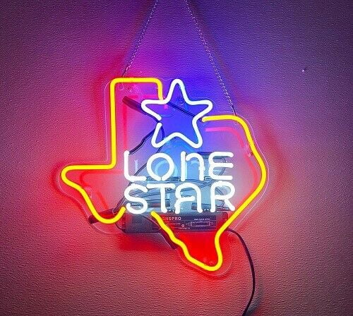 Texas Lone Star Neon Sign Lamp Light Beer Bar With Dimmer 