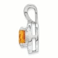 thumbnail image 2 of 925 Sterling Silver Rhodium Plated Diamond and Citrine Pendant, 2 of 7