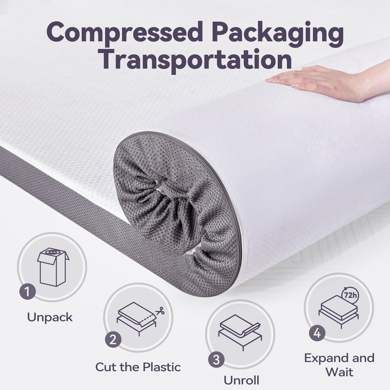 Bdeus 2 Inch Gel Memory Foam Mattress Topper, Full, with Removable Cover photo 4