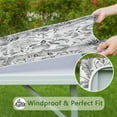 thumbnail image 6 of Gray Pioneer Flower Pattern Square Fitted Tablecloth with Elastic Edge,Square Table Cover,Washable Elastic Table Cover for Home Kitchen Party Decor 34"x34", 6 of 6