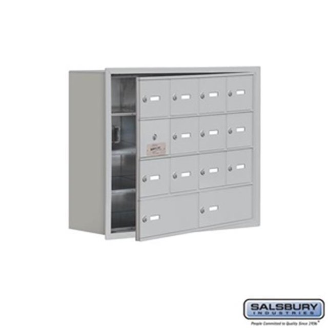 SalsburyIndustries 19148-14ARK Cell Phone Storage Locker With Front Access Panel - 4 Door High Unit, Aluminum