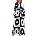 thumbnail image 1 of Vestido largo blanco y negro con estampado de flores vintage, elegante y chic, vestido de noche largo para mujer, 1 of 4