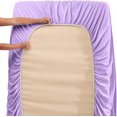 thumbnail image 4 of Clara Clark 1800 Series Deep Pocket 4pc Bed Sheet Set Full Size, Lavender, Microfiber, 4 of 6