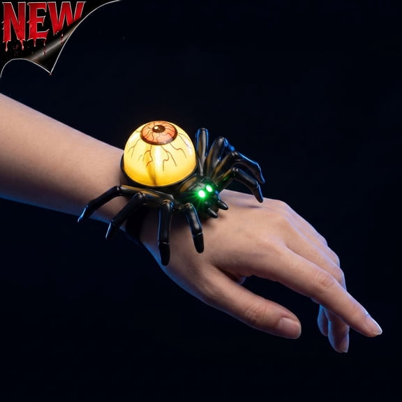 Tryvkinvive Halloween Spider Ornament,Light Up Eyeball Spider Decor for Halloween Decorations,Glowing Spider Figure for Halloween Indoor Outdoor Tabletop Party Decor