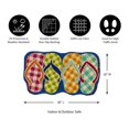 thumbnail image 5 of Evergreen Plaid Flip Flops Shaped Indoor Outdoor Natural Coir Doormat 1'6"x2'6" Multicolored, 5 of 6