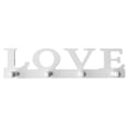 thumbnail image 1 of White Love Coat Hat Key Holder 4 Ganchos Bolsa De Ropa Robe Mount Tornillo Wall Rack Puerta Baño Home Decor Hanger Methold HA014266-00, 1 of 5