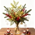 thumbnail image 6 of Christmas Decorations Artificial Leaves Branches Vase Filler for Table Mantel Fireplace Shelf Window Home Holiday Office Decor, 6 of 7