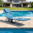 thumbnail image 4 of Gymax 2PCS Tanning ChairFolding Beach Lounge Chair w/5-Position Adjustable Backrest Blue, 4 of 10