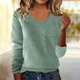 thumbnail image 2 of MESSUEN Crew Neck Sweater for Women Long Sleeve Sweaters for Women Winter Sweaters for Women Oversized Sweater Winter Sweaters Cute Sweaters Women Winter Sweater Light Green XL, 2 of 5