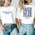 thumbnail image 3 of Faith Over Fear T-shirt Christian Shirt Vintage Bible Verse Tees Religious Faith Tshirt Unisex Tops, 3 of 4