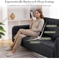 thumbnail image 5 of LAZZO 57" Loveseat Sofa, Faux Leather Tufted Couch with USB Ports and Side Pockets, Black, 5 of 8