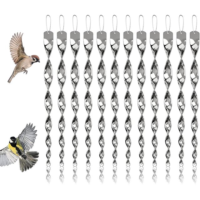 12 Uds varillas disuasorias reflectantes para pájaros, varillas repelentes de pájaros, varillas repelentes de pájaros repelentes de viento, varillas reflectantes para asustar