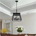 thumbnail image 2 of JERFIT 4-Light Industrial Pendant Light, Black Metal Cage Chandelier for Kitchen Island, Dining Room, Farmhouse Adjustable Hanging Fixture, 2 of 9