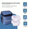 thumbnail image 3 of SOPL-OLIVEWARE Roman Glass Lunch Box, Insulated Fabric Bag, Leak Proof & Microwave Safe, Borosilicate Glass Containers with Set of 2 (320ml each)- Blue, 3 of 4