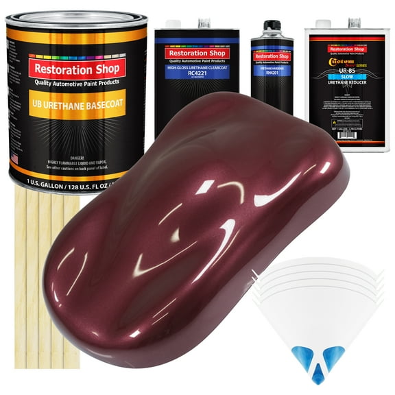 Vintage Burgundy Metallic SLOW Gallon Auto Paint Kit URETHANE BASECOAT Clearcoat