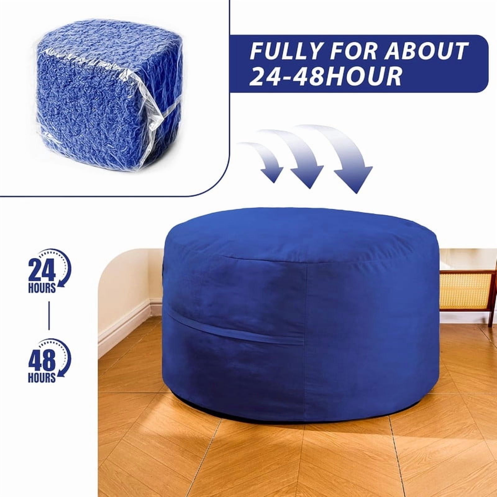 MOOSENG 4FT Bean Bag Chair, Comfy Bean Bag for Adults & Kids, Fluffy Large Bean Bag Sofa with Removable Cover & Side Pocket for Living Room, Gaming, Playroom
