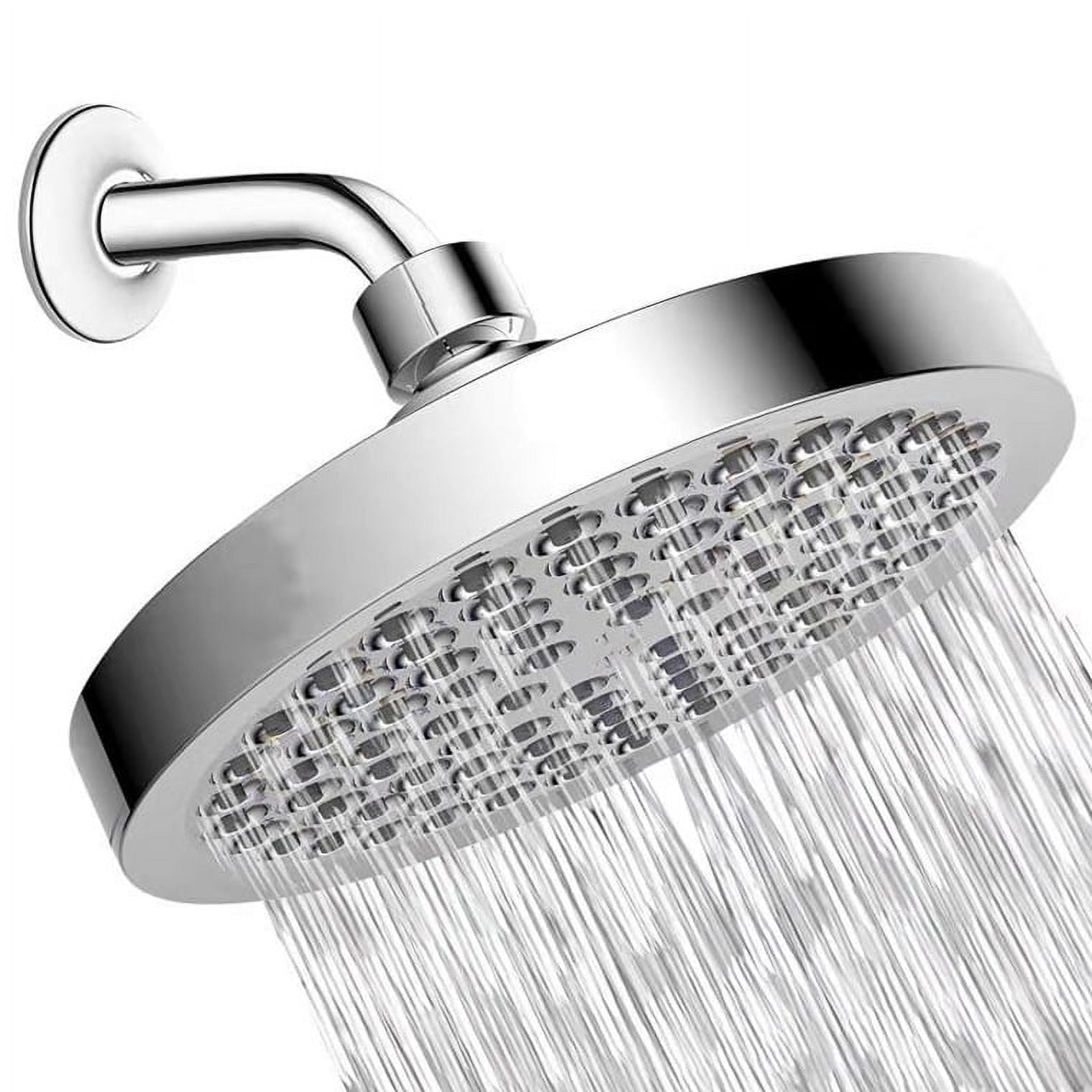 6 Inch High Pressure Rain Shower Head with Chrome Look, Silicone Nozzles Luxury Bathroom Shower Head