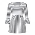 thumbnail image 2 of Daisyyozoid Wholesale T-shirt d'Été à Col Rond Manches 3/4 Rayé Grande Taille pour Maternité, 2 of 5