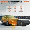 thumbnail image 2 of VEVOR 8KW Diesel Air Heater Muffler Diesel Heater 12V Remote Control Diesel Parking Heater with LCD Switch for Car Trucks Motorhome Boat and Bus, 2 of 9