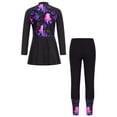 thumbnail image 2 of LiiYii Enfants Filles UPF 50+ 2 Pcs Protection Solaire Maillot de Bain Modeste Robe de Plage avec Pantalon Noir 6, 2 of 10