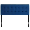 thumbnail image 3 of Pemberly Row Modern Fabric Blue Biscuit Tufted Velvet King Headboard, 3 of 5