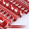thumbnail image 4 of 2 Pcs Velvet Tier Curtain, Rod Pocket Christmas Tree Deer Print Small Curtain, 4 of 7