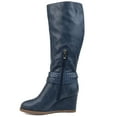 thumbnail image 3 of Brinley Co. Womens Comfort Extra Wide Calf Braid Strap Wedge Boot, 3 of 8