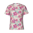 thumbnail image 4 of Qekee Purple Watercolor Flowers Classic Fit T-Shirt Men's Shirt Men's Tight Short Sleeves for Exercise, Running, Mountaineering - Purple Watercolor Flowers, 4 of 9