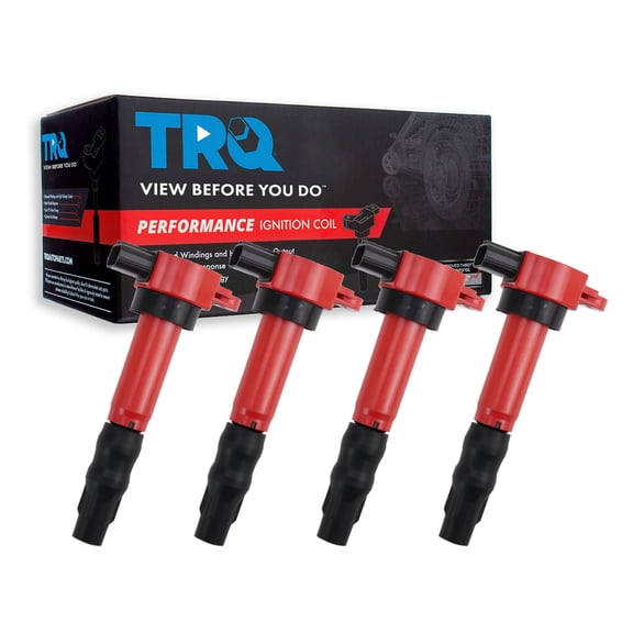 TRQ Ignition Coil Set 4 Piece High Temperature Epoxy Fits 04-12 Mitsubishi Galant 06-12 Eclipse 04-06 Lancer Outlander