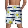 thumbnail image 4 of Balery Daisy Striped Nautical Mens Swim Trunks Swim Shorts for Men Quick Dry Inseam Beach Shorts with Compression Liner Pocket-Small, 4 of 9