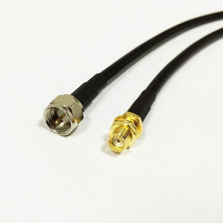 Bulkhead Plug - SMA Female bulkhead to F type male plug RF cable assembly RG58 50cm 20inch NEW Good Quality Fast USA Shipping