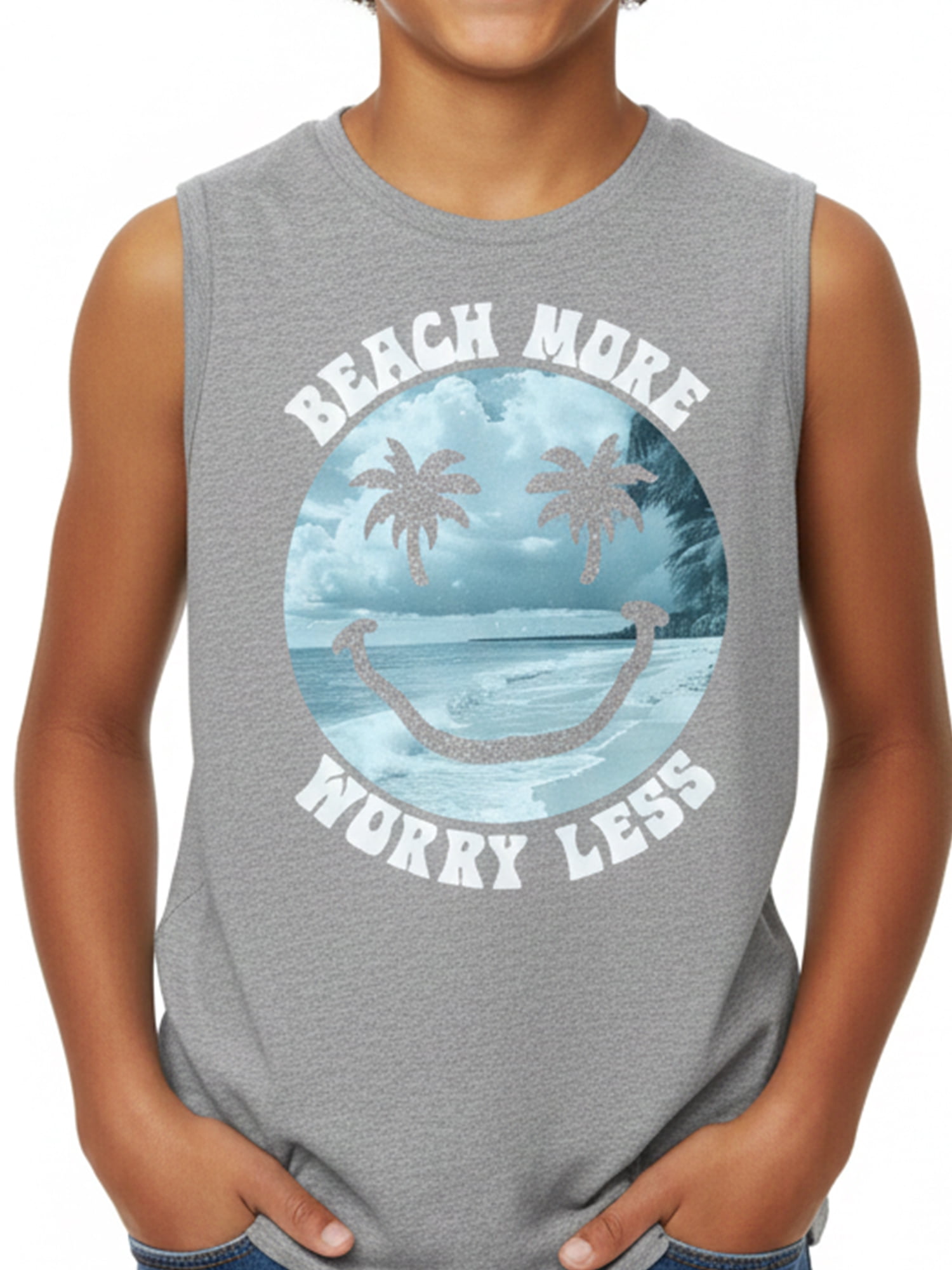 Wonder Nation, Boys' & Big Boys Graphic Core Tank Top, Beach Mode, Sizes 4-16 Husky