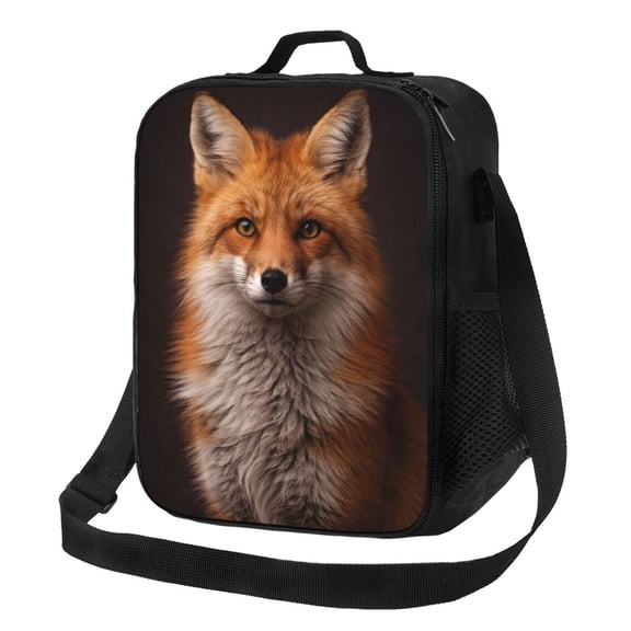 Red Fox Lunch Bag Insulated Thermal Box with Shoulder Strap & Handle for Work and Picnic