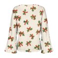 thumbnail image 5 of MESSUEN Christmas Shirts for Women Bell Sleeve Tops for Women Long Sleeve Undershirt for Women Long Sleeve Shirts for Women Casual Women Sweatshirt Sweatshirts Women Fall Shirts Yellow 3 2XL, 5 of 8