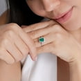 thumbnail image 4 of ANGARA Natural 1 Ct Emerald-Cut Emerald Ring with Diamond Halo in 14K Rose Gold for Women (Size-7x5mm) | May Birthstone, Birthday, Anniversary, Jewelry Gift for Women | Natural Emerald Ring, 4 of 10