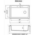 thumbnail image 2 of Ruvati USA RVG1033GR 33 x 22 in. Epi Granite Drop-in Top mount Granite Composite Single Bowl Kitchen Sink, Urban Gray, 2 of 7