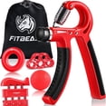 thumbnail image 1 of Kit de entrenamiento para fortalecer el agarre de mano (paquete de 5) FitBeast, agarre de antebrazo, resistencia ajustable, pinza de mano, ejercitador de dedos, anillo de agarre y bola de agarre para, 1 of 5