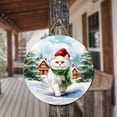 thumbnail image 3 of Hello Winter Persian Frosty Morning Walk Welcome Snowy Christmas Round Wood Sign Cat Lover Kitten Owner Gifts Hanging Wall Home Decor - 02018, 3 of 5