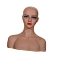 thumbnail image 4 of Cabezal realista de la cabeza del maniquí Cabezal de doble hombro Multipropósito Manikin Pequeño de peluca para aretes Joyas Collar Sombreros Estilo a, 4 of 8