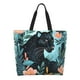 thumbnail image 1 of Balery Black Panther Floral Illustration Bolsa Tote Estilo Estético con Cremalleras, Bolsa de Hombro, Bolsa de Compras Grande y Plegable, 1 of 8